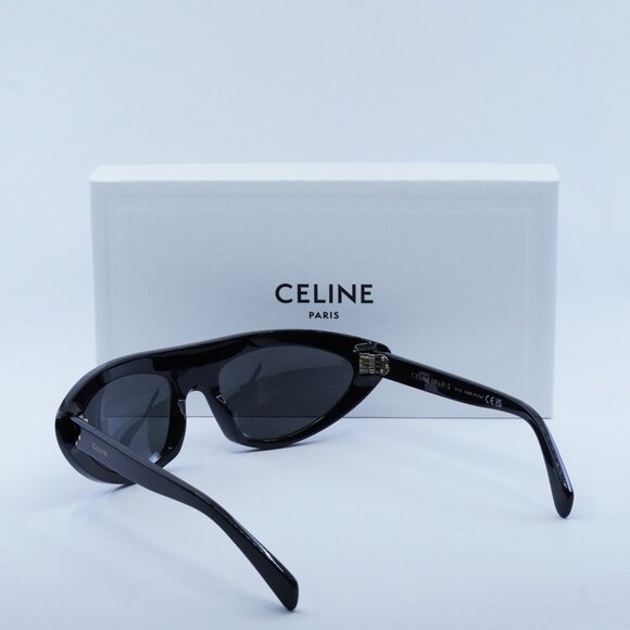 Celine CL40261I 01A Sunglasses Black Cat Eye Frame, Smoke Lenses - Picture 9 of 10